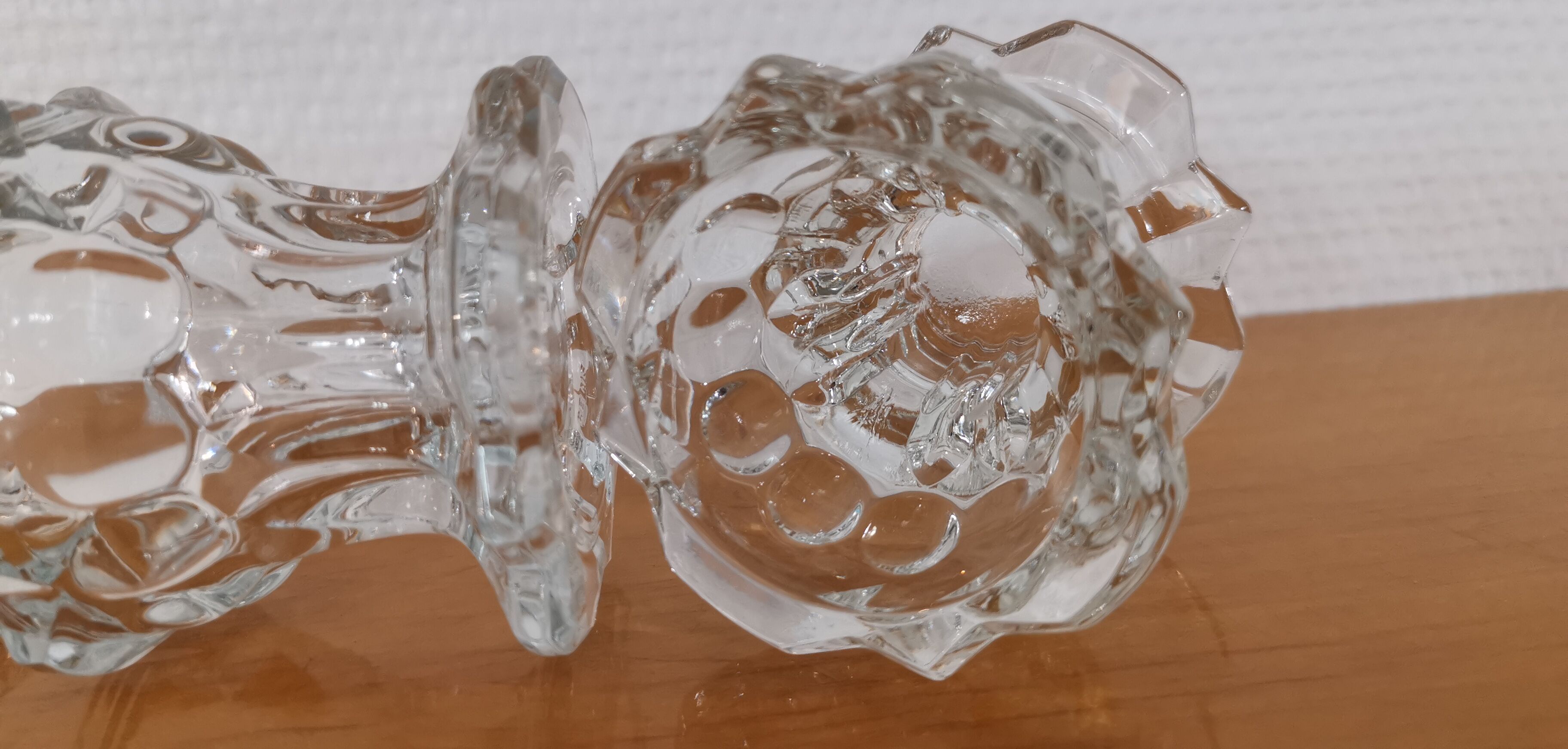 3 Reims glass candle holders France 1970s