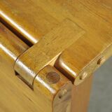 Vintage scandinavian pine drop-leaf dining table, edvin helseth, norway 70s