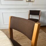 Lot de 6 chaises en orme et tweed Maison Regain