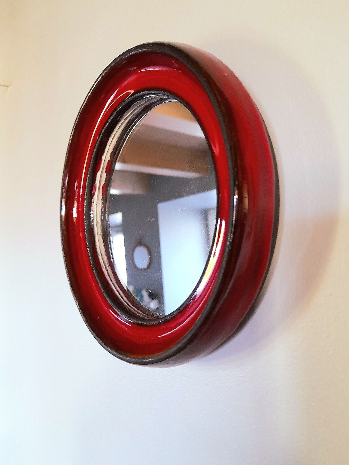 Ceramic enamel mirror from the 60s