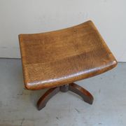 Tabouret de piano vintage en chêne des années 1930