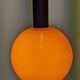 Pair of orange opaline ball pendants by Parscot, France circa 1970.