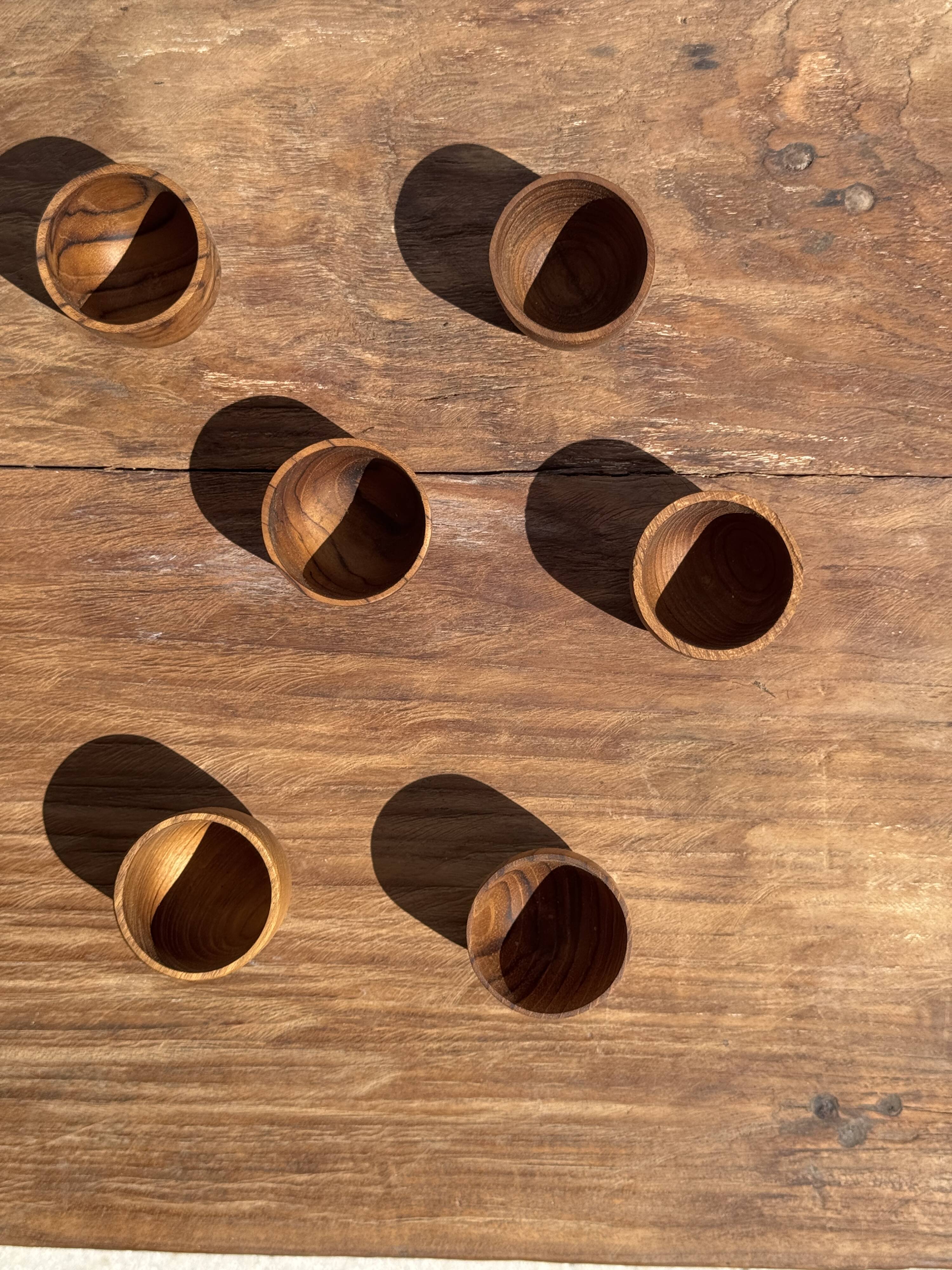 Mini cup, saucer or egg cup in teak H5 D5