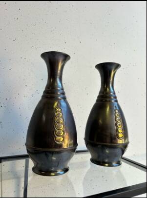 Pair of Art Deco copper vases – 1930s
