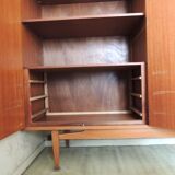 Vintage wardrobe signed Magnani Master cabinetmaker in teak and mahogany