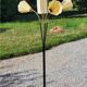 Vintage floor lamp from the 50s in metal and brass 4 flexible lights with tripod base