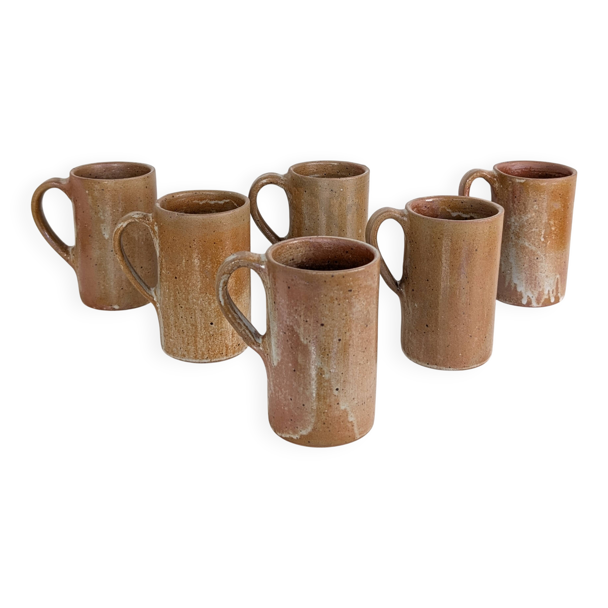 6 enamelled stoneware mugs