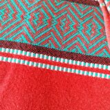 Vintage Basque set: square tablecloth & 7 napkins, 1960s