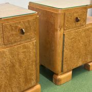 Tables de nuit en érable à œil de perdrix Art Déco, France, années 1930