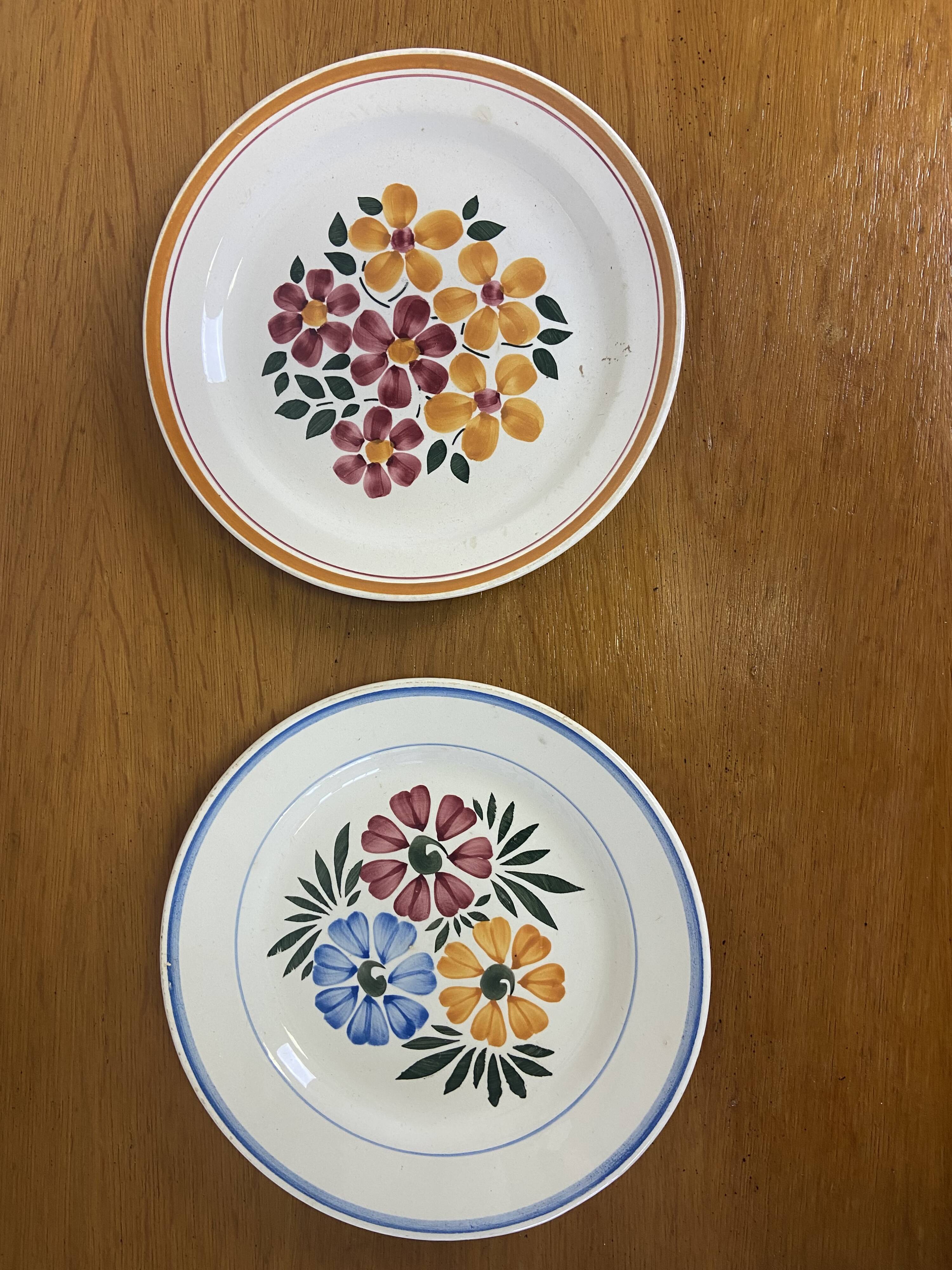 Vintage Montereau Hbcm plate pair