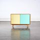Buffet jiroutek beige and blue sliding doors