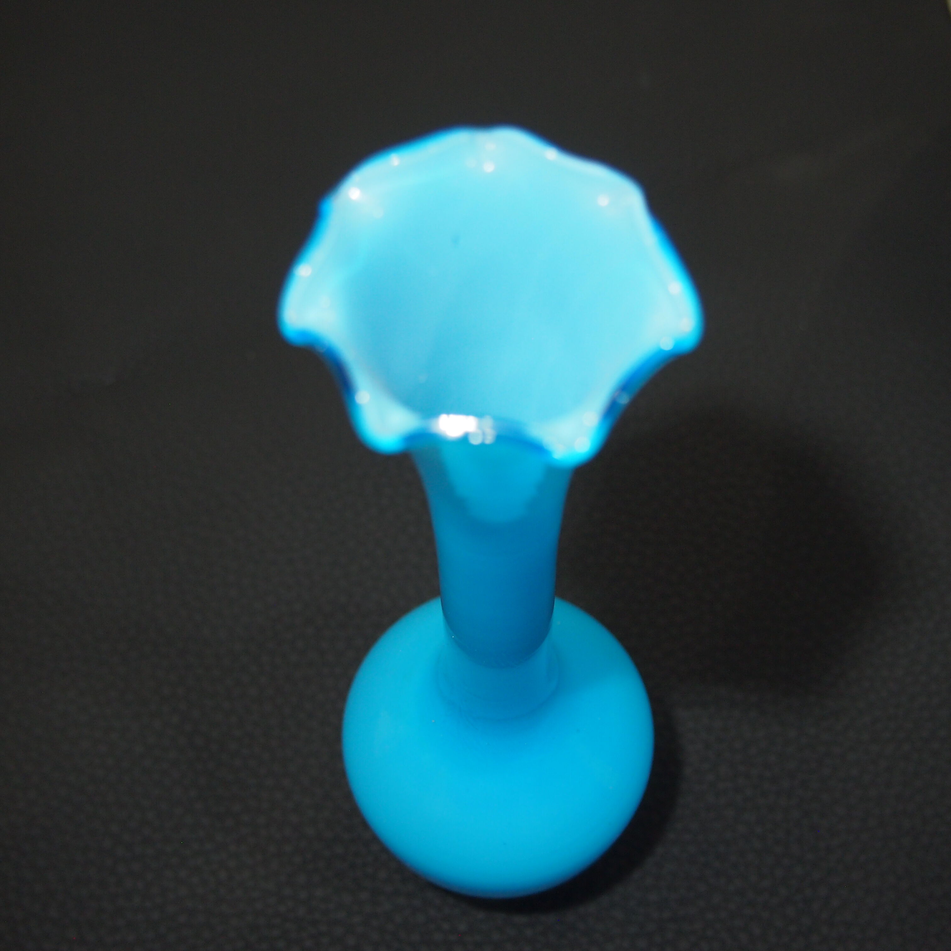 Blue vintage opaline vase