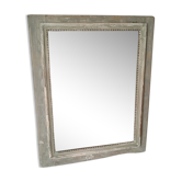 Beaded eighteenth weathered wooden mirror 63x45cm