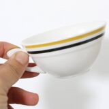 Set of 4 ceramic cups, bistro type, French manufacture