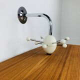 Sputnik wall coat rack, white and chrome, vintage