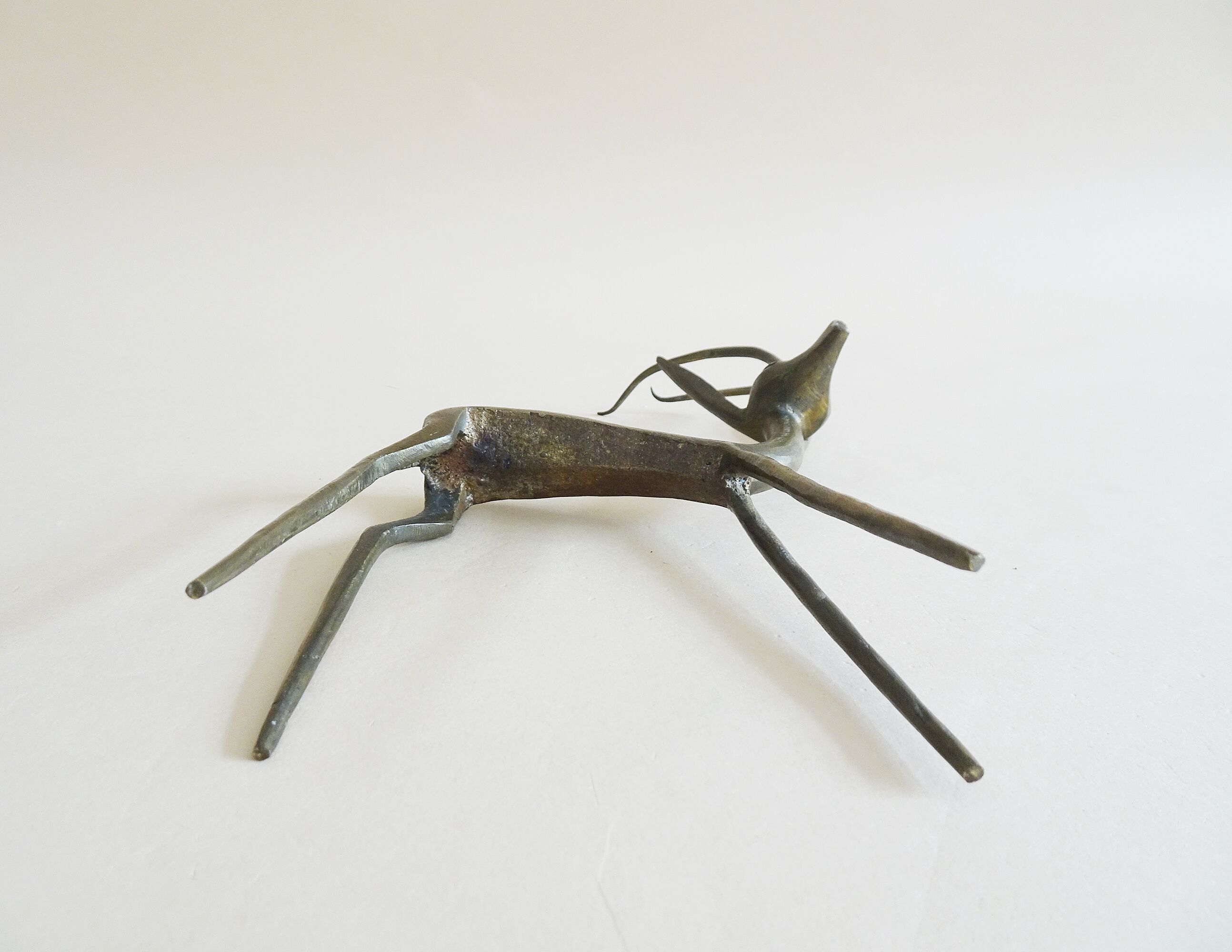 Brass antelope 1950s, gazelle, animal figure
