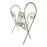 Vintage wrought iron magazine rack – handcrafted scrolls –