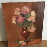 Oil on canvas, bouquet of flowers