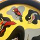 Round Vintage 1950s Tin Plate painted in the Style of Jean