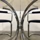 Vintage Space Age coffee table in chromed metal and smoked glass