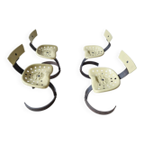 Unique set of 4 metal tractor seat chairs, 1990