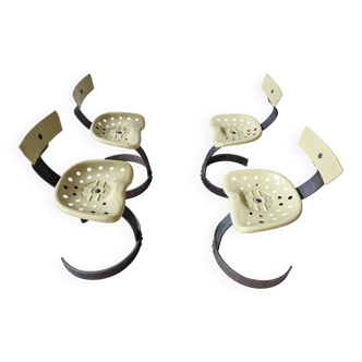 Unique set of 4 metal tractor seat chairs, 1990