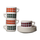 Vintage cups 70s square décor Pop Polka