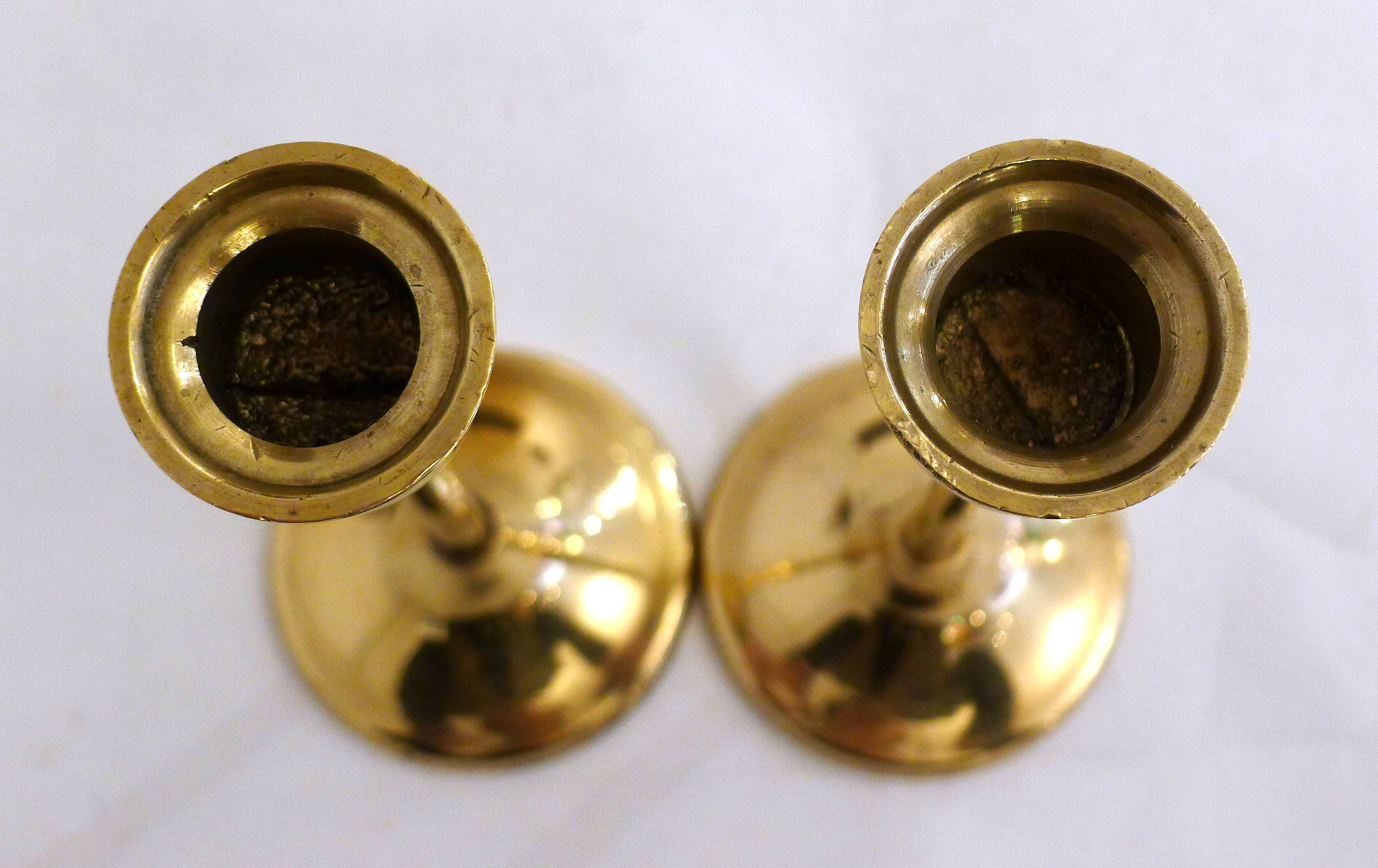 Pair of brass candlesticks