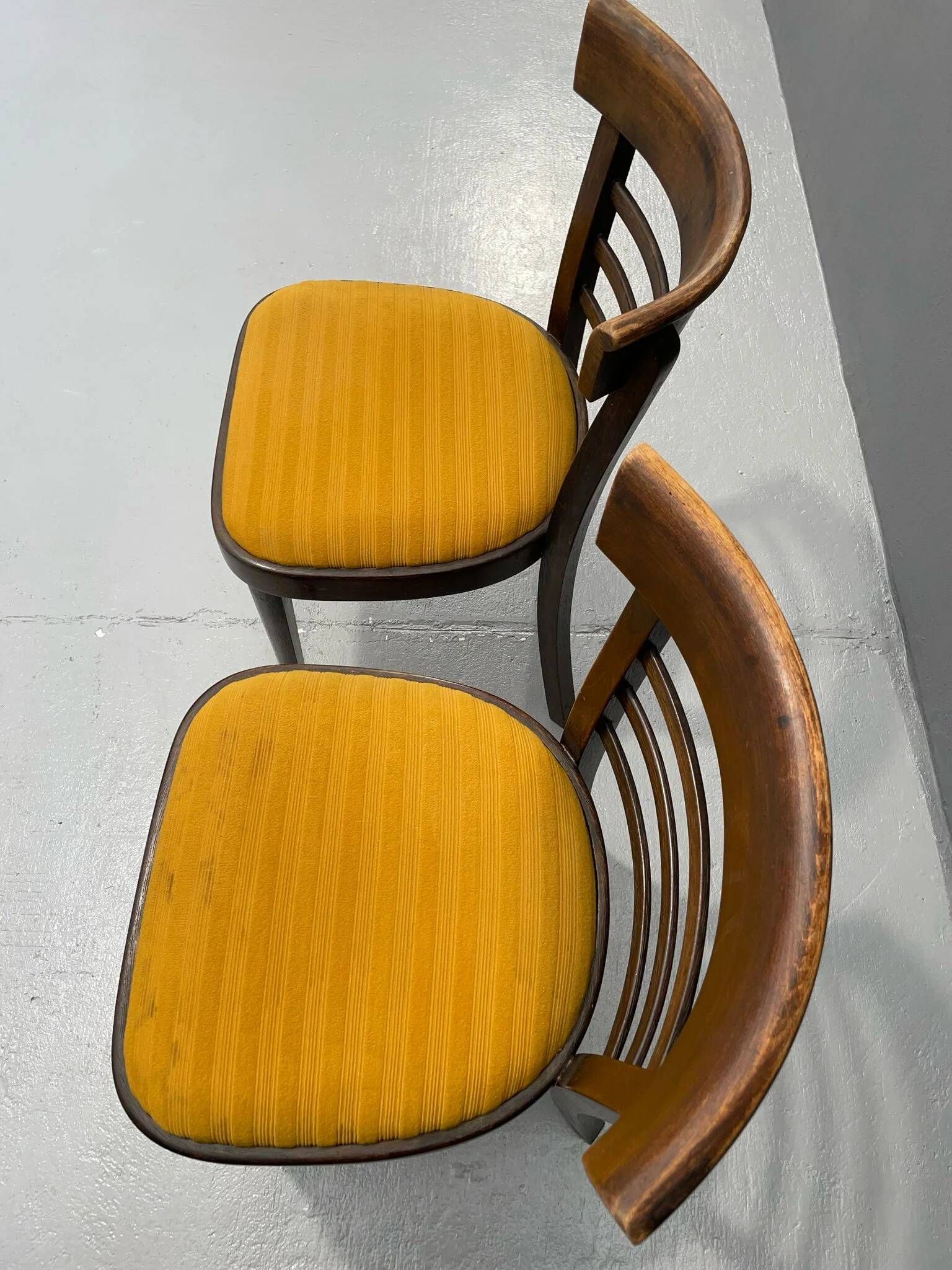 Pair of dining chairs by INTERIER n. p. Praha, wooden dining seating, 1974