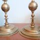 Pair of brass and glass candlesticks - centerpiece -