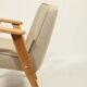 Scandinavian armchair beige wool natural oak wood chair design by Chierovski