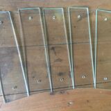 Lot de 5 plaques de propeté en verre PM