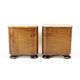 Minimalistic Art Deco Bedside Tables In Walnut Veneer, Czechoslovakia 1930s