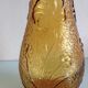 Amber glass vase / vintage 60s-70s