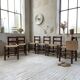 6 straw and oak chairs, mountain furniture