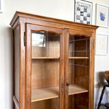 Cupboard, showcase 2 doors in dark wood