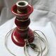 Old red ceramic lamp foot, 50s