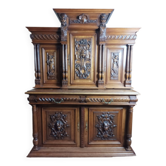 Buffet deux corps Renaissance en noyer