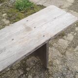 Old wooden farmhouse bench