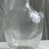Large blown glass carafe with ice cube compartment Biot