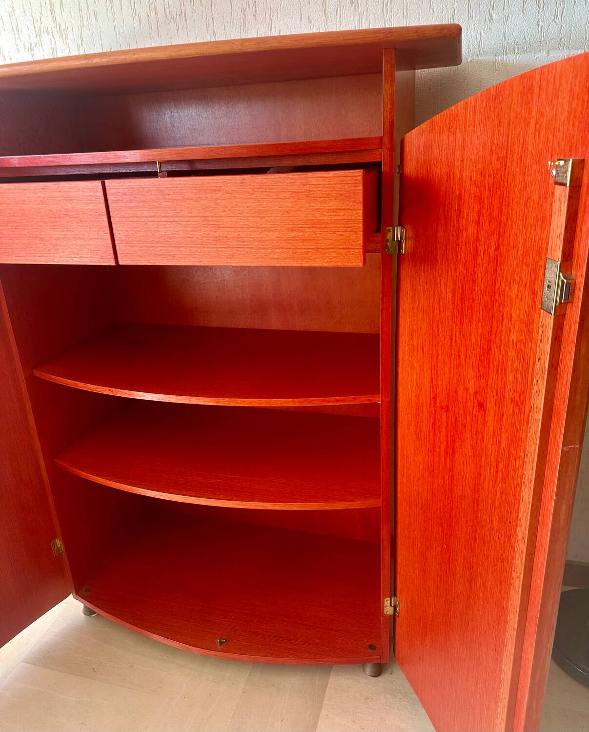 Small bamboo and rattan wardrobe circa 1980