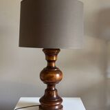 Vintage lamp with turned wooden base