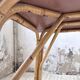 1950s rattan table with ceramic top