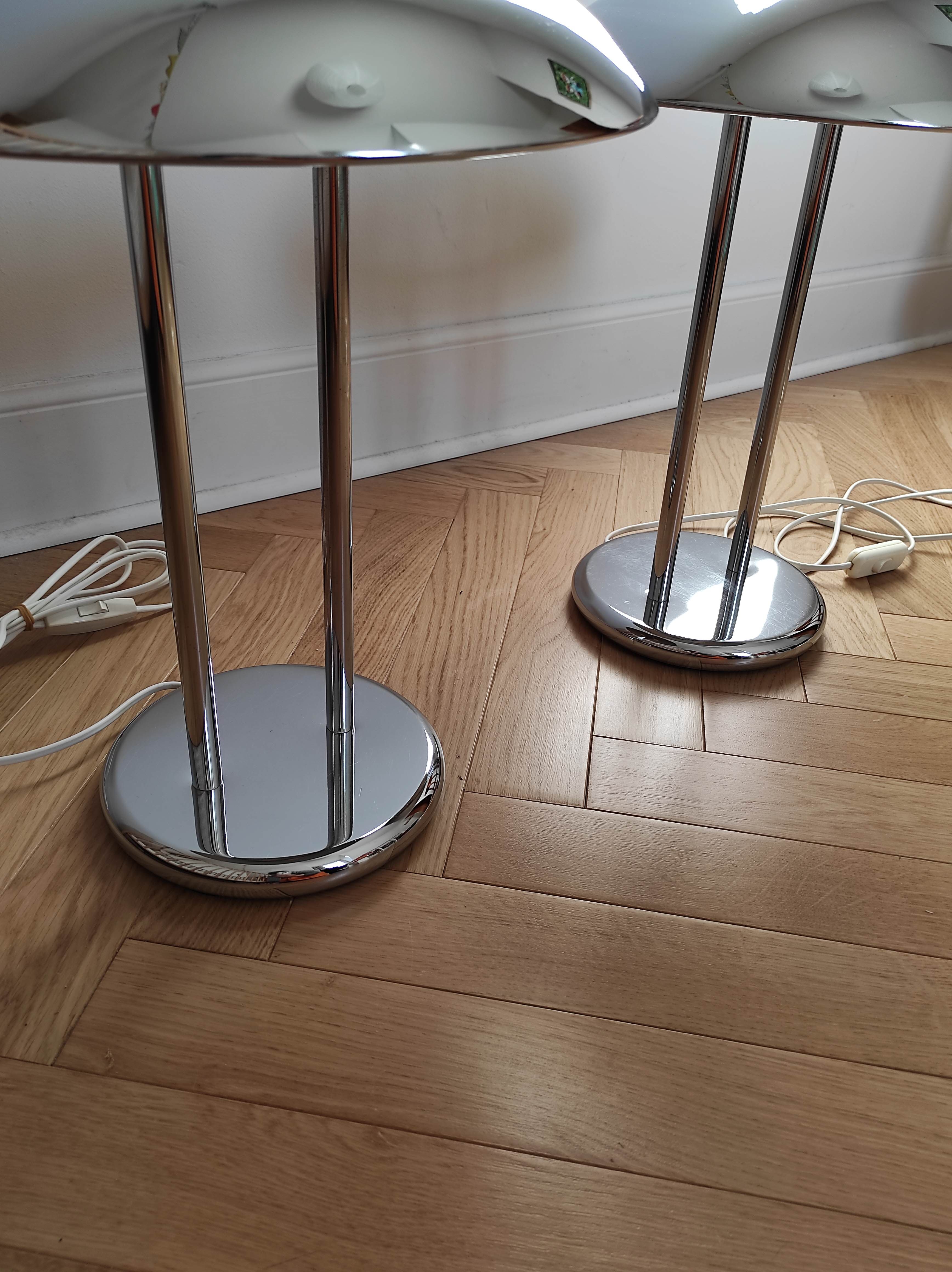 Paire de lampes champignon design Robert Sonneman 1989