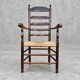 Early 20th century handcrafted and carved highback / ladder back chairs /