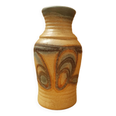 Old beige gray brown ceramic vase w. germany vintage