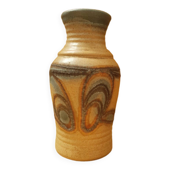 Ancien vase céramique beige gris brun w. germany vintage