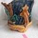 Pair of antique cache-pots in majolica – Art Nouveau 19th century
