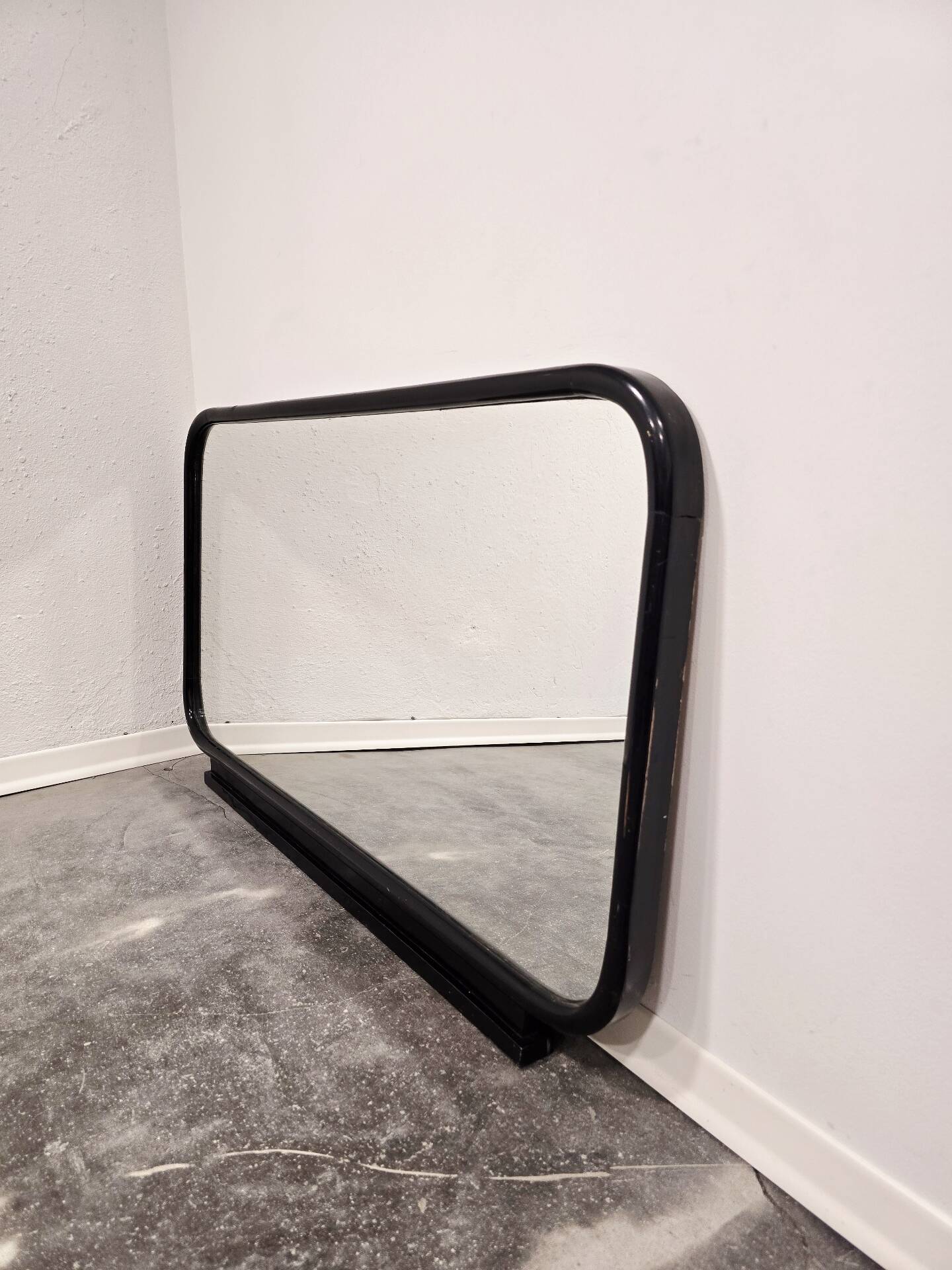 1920s Art Deco Black Mirror - Large Architectural Frame