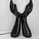 Lampe de table paire de mains noires 80s